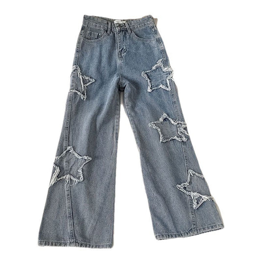 Harajuku Style High Waisted Loose Wide Leg Jeans