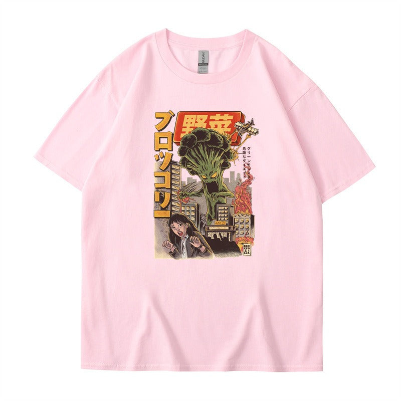 Playful Harajuku Style Short Sleeve T-Shirt for Men & Women