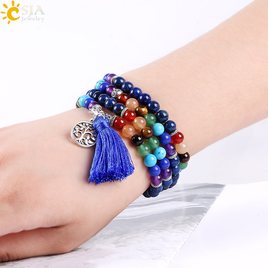 7 Chakra Multilayer Charm Bracelet - Reiki Healing & Meditation