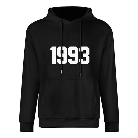 1993 Year Logo Pure Cotton Hoodie - Black