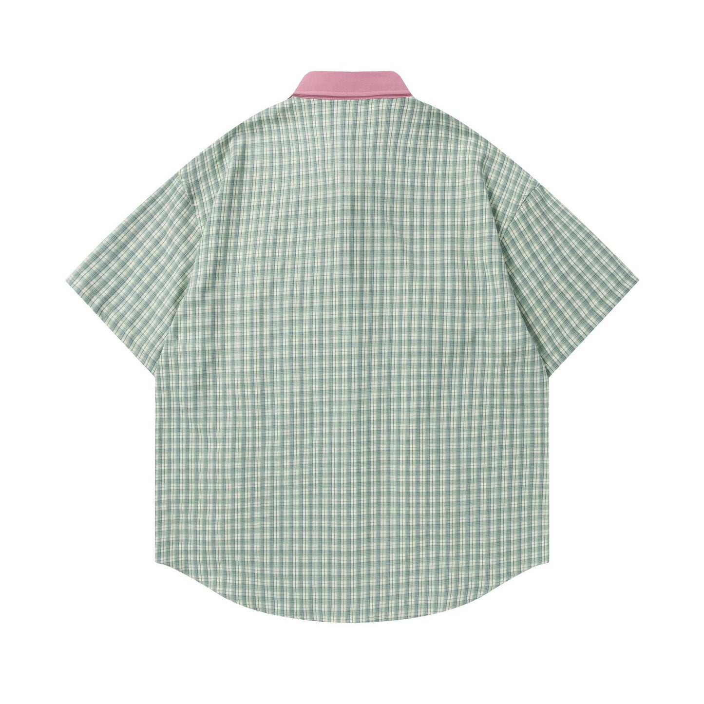 Harajuku Embroidered Checkered Short-Sleeved Shirt — Bold Harajuku Street Fashion Top