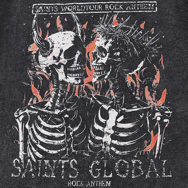 Harajuku Skull Print Pure Cotton Tee - Vintage Style
