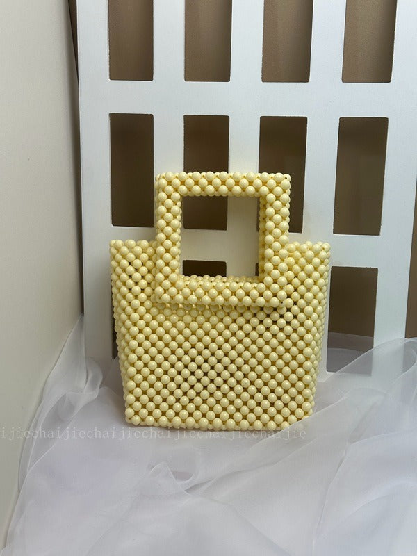 Handmade Green Acrylic Tote Bag with Beads - Harajuku Style