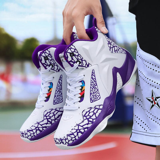 Men's Harajuku Style Leather Basketball Sneakers