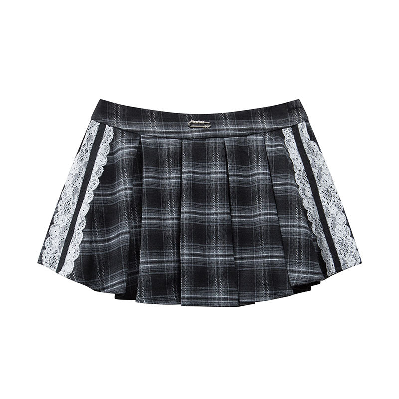 Harajuku Style Pleated Splicing Skirt for Women
