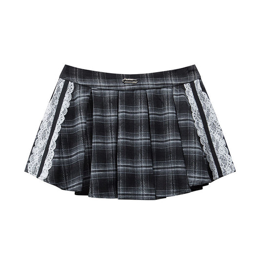 Harajuku Style Pleated Splicing Skirt for Women