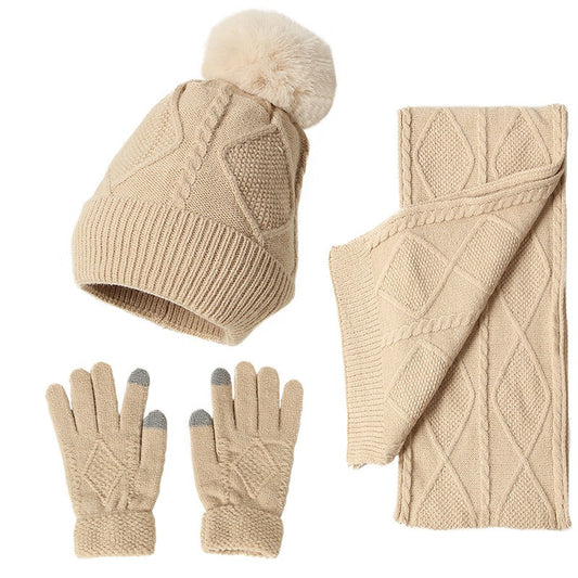 Woolen Hat, Scarf & Glove Set - Harajuku Winter Style