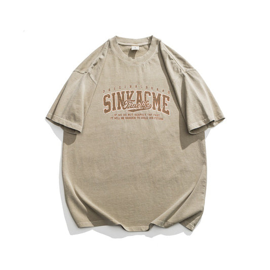 Harajuku Style Vintage Letter Print Loose Tee