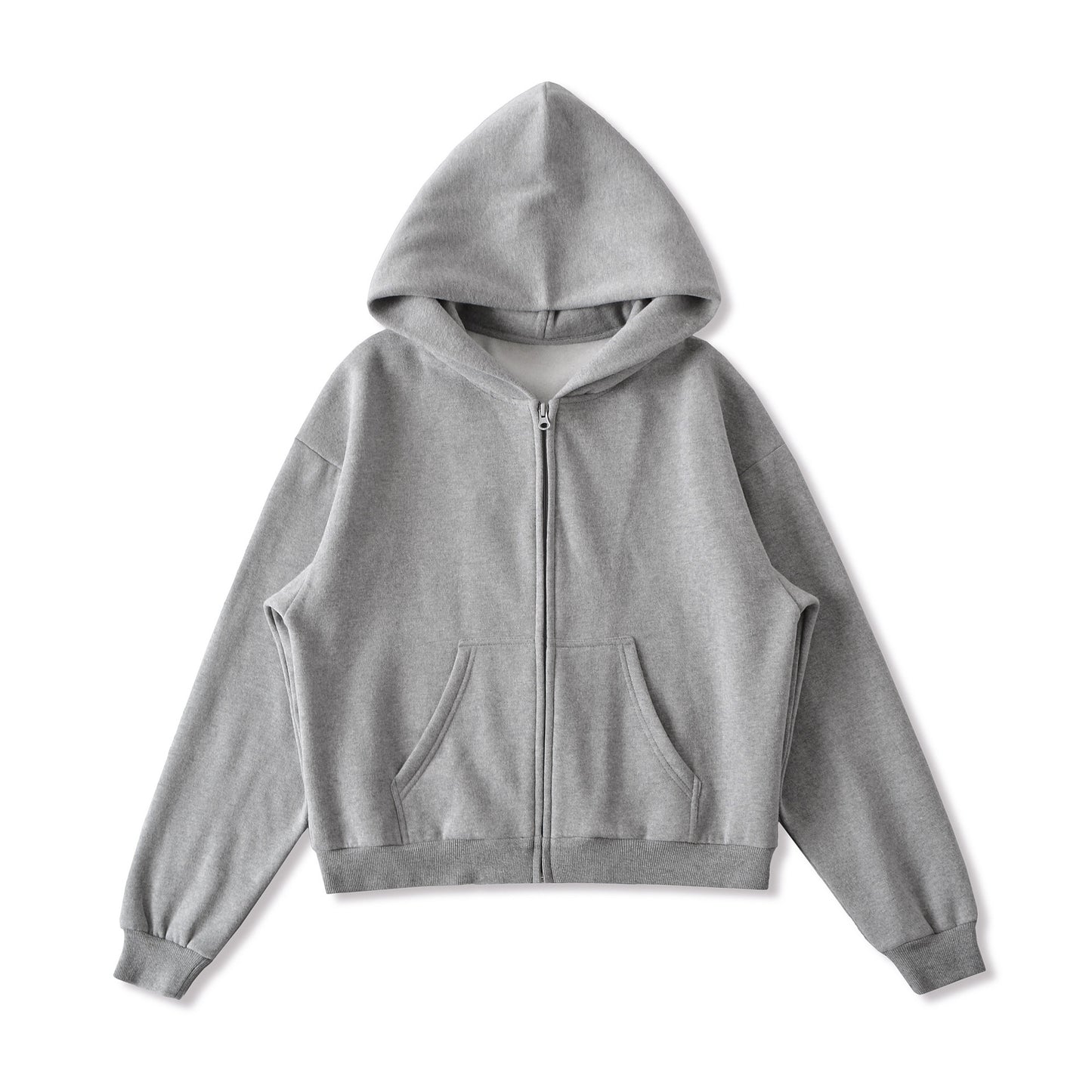 Velvet Hooded Zipper Long Sleeve Sweatshirt Jacket