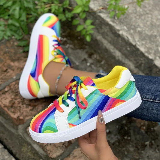 Colorful Gradient Women's Sports Shoes