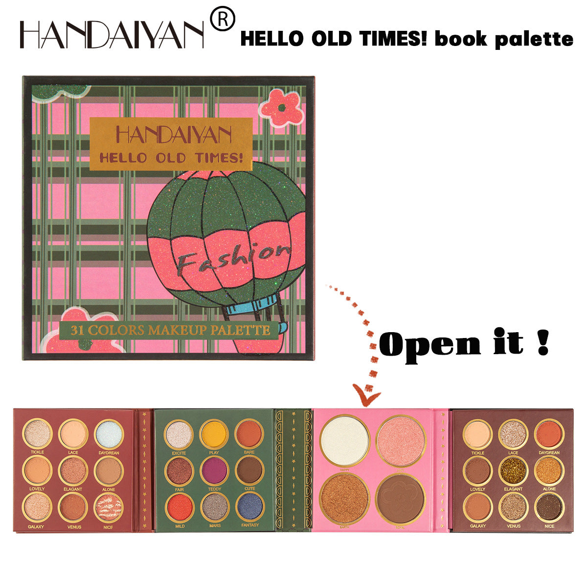31 Colors Harajuku Eyeshadow Palette & Blush Highlighter Set