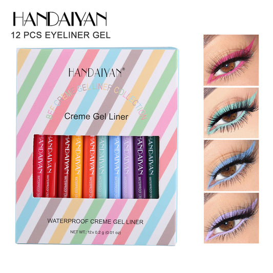 12 Matte Colored Quick Dry Gel Eyeliner Pens