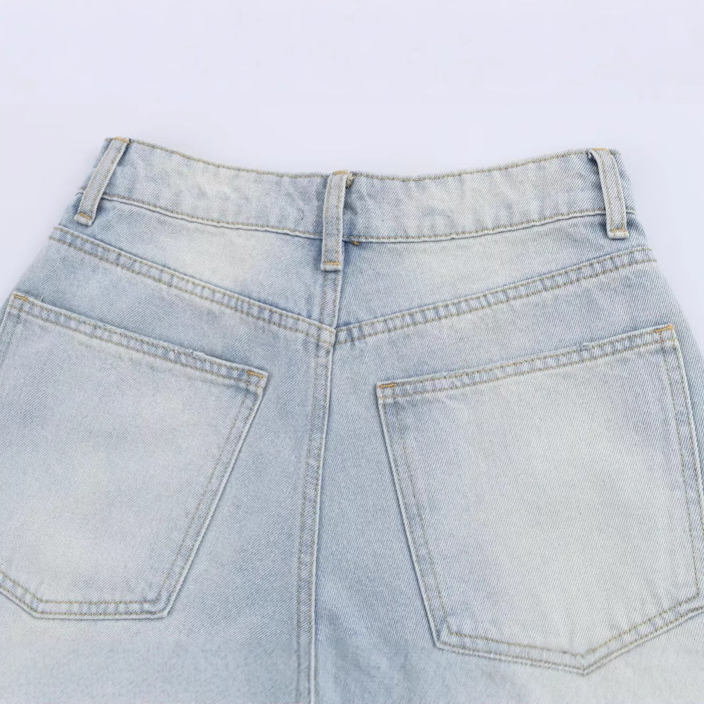 Playful Ripped High-Waisted Loose Jeans for Women