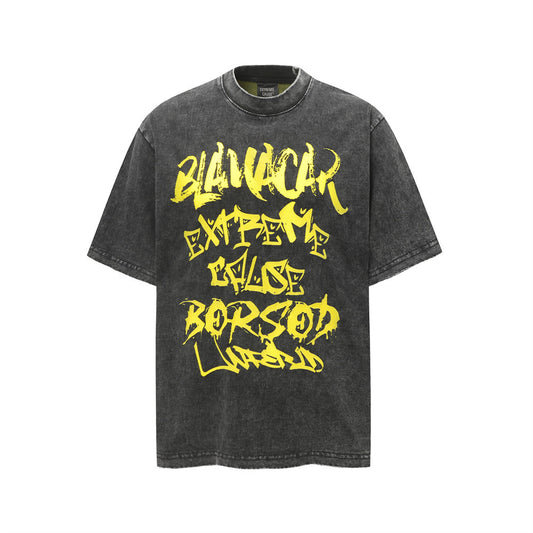Post-Apocalyptic Graffiti Letter Print T-Shirt