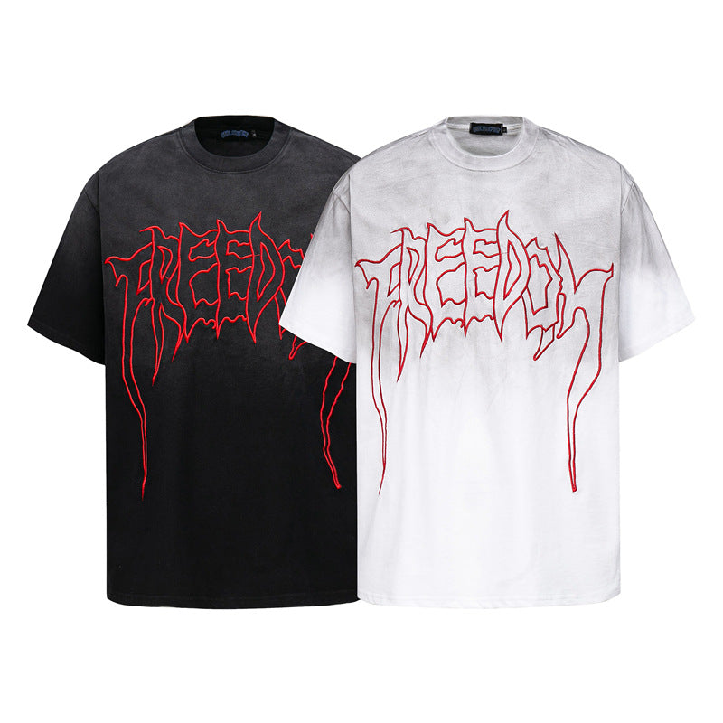 Men's Harajuku Punk Spray Dye T-Shirt - Casual Loose Fit