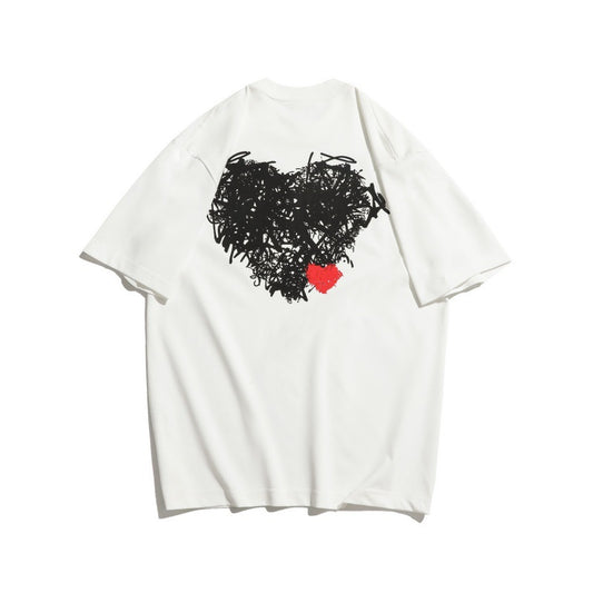 Harajuku Style Loose Fit Printed Round Neck T-Shirt