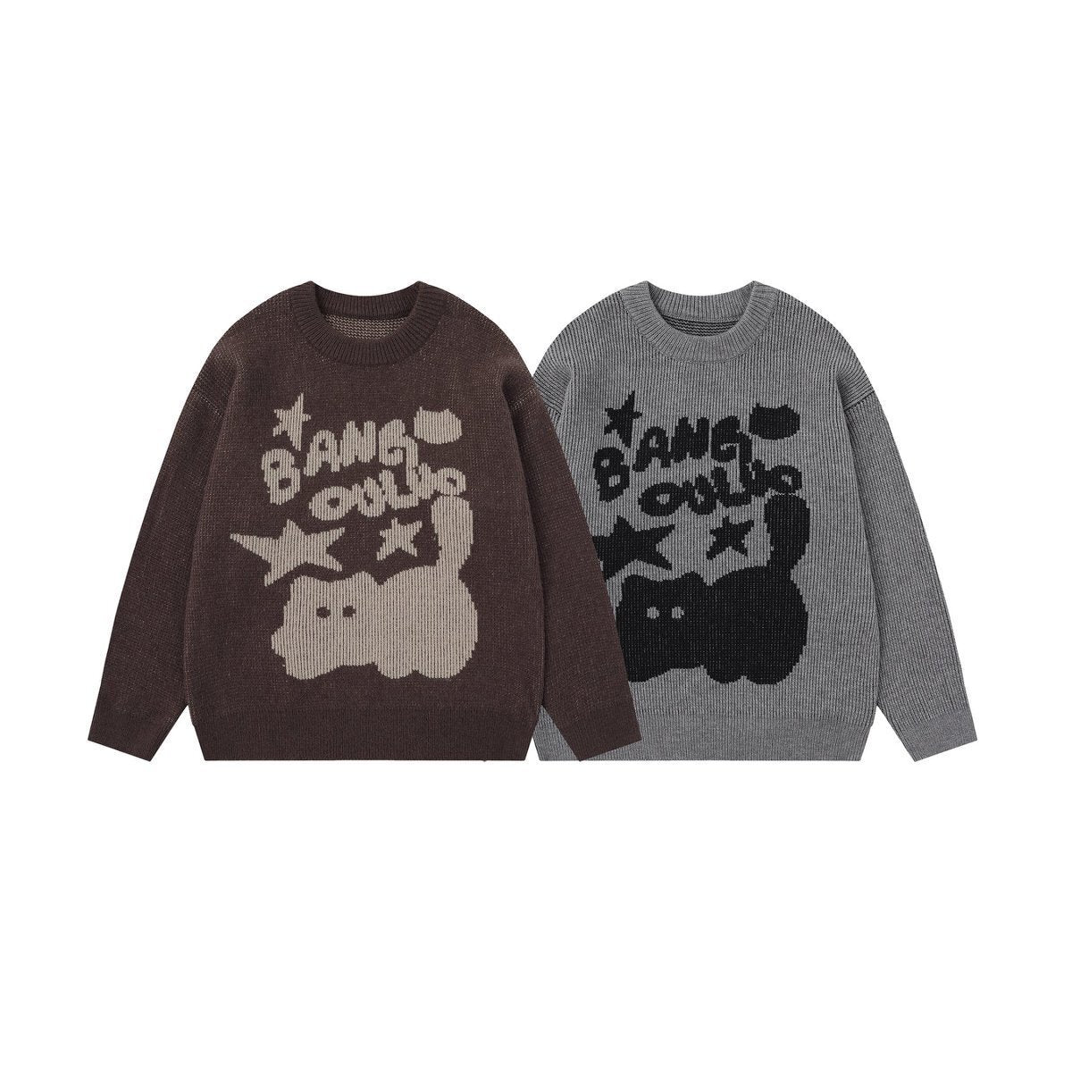 Cat Jacquard Sweater Knitted Sweater