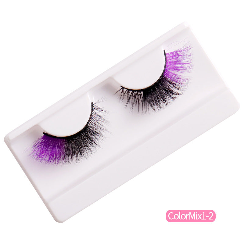 Colorful Fluffy Cat Eye False Eyelashes - Harajuku Style