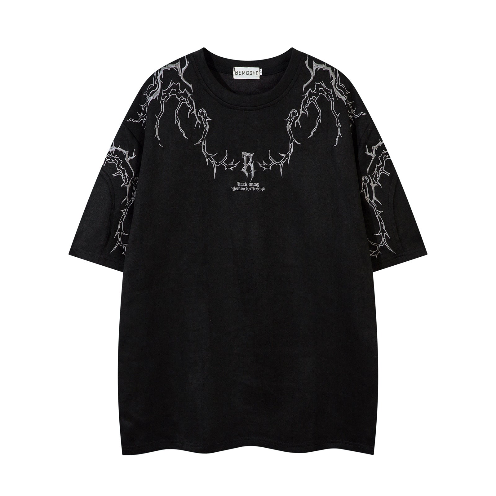Harajuku Style Embroidered Short Sleeved T-Shirt