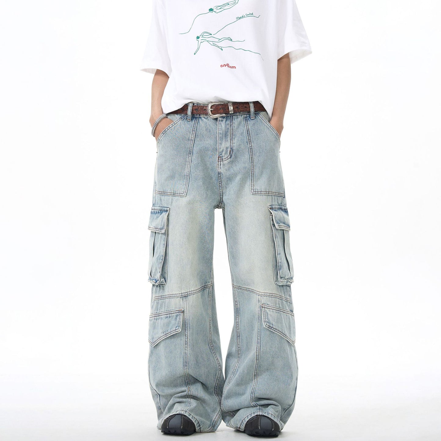 Harajuku Style Loose Straight Leg Denim Pants