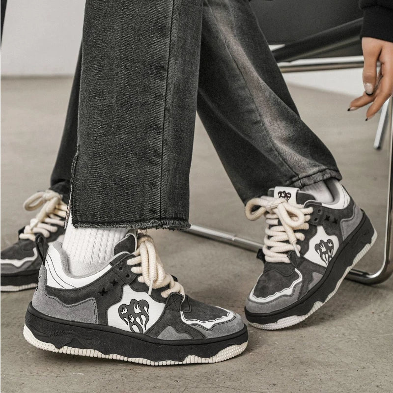 Harajuku Style Unisex Retro Volcano Skateboard Sneakers