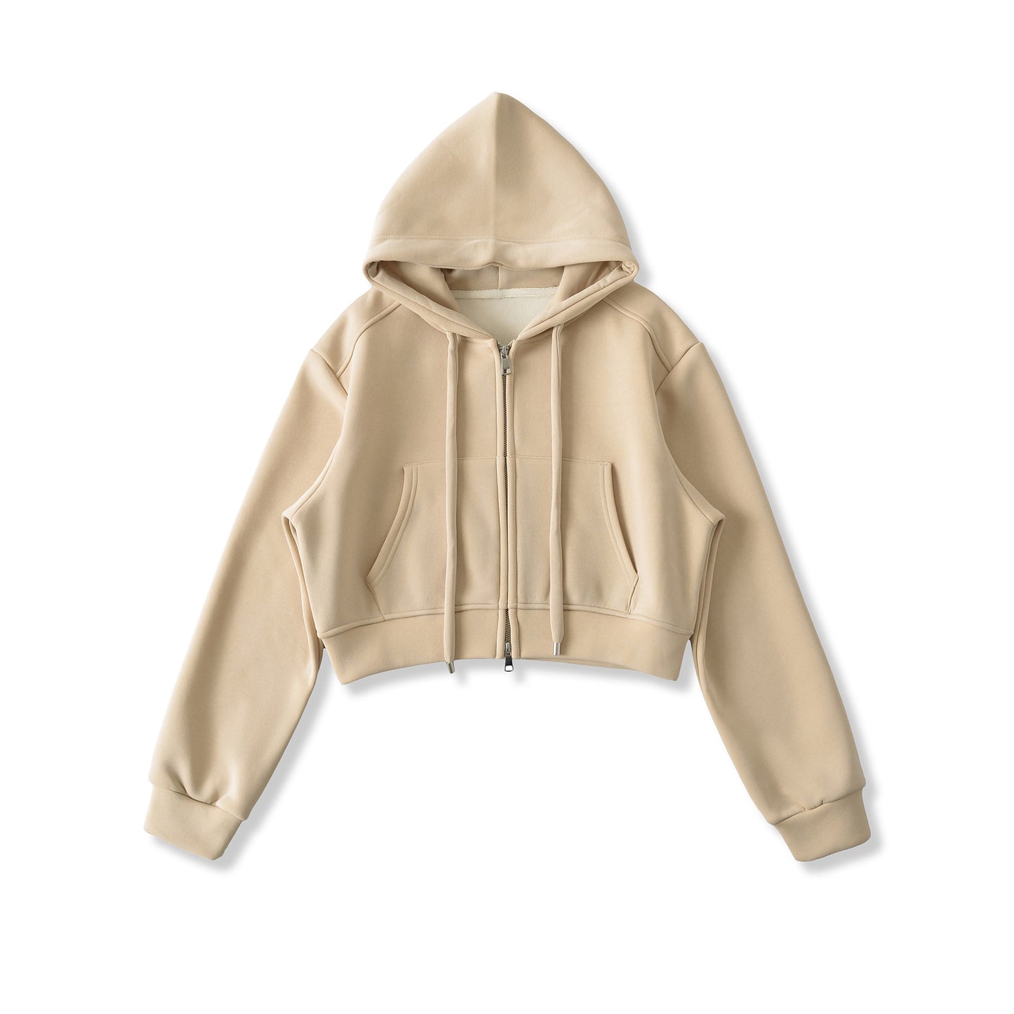 Velvet Zip-Up Drawstring Hooded Jacket Sweatshirt