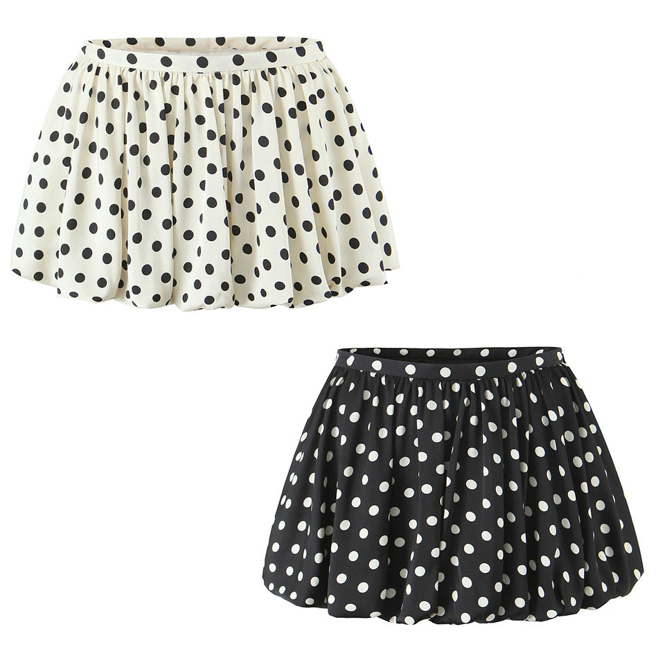 Polka Dot Fluffy Flower Bud Skirt
