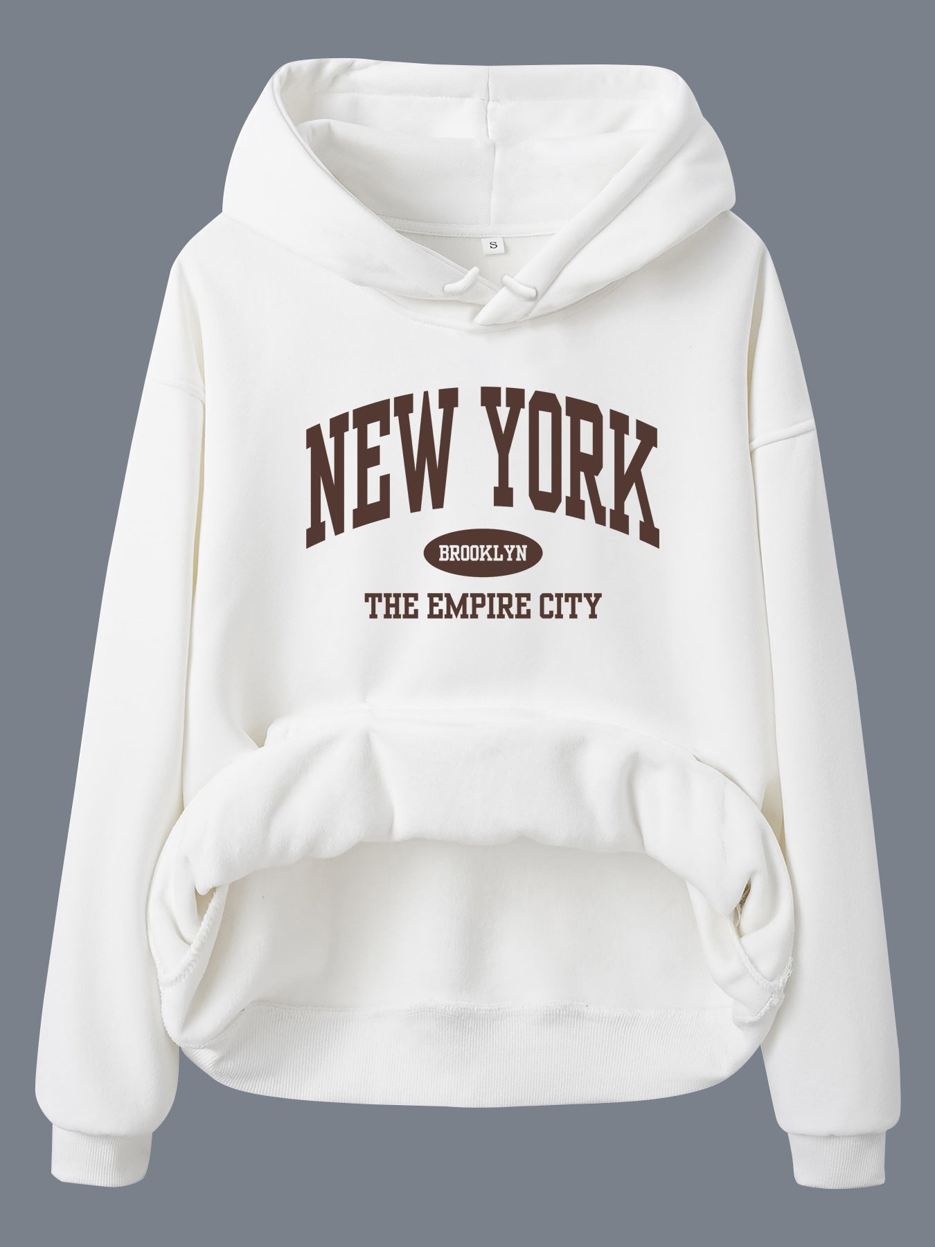 Velvet Hoodie with NEW YORK BROOKLYN Print