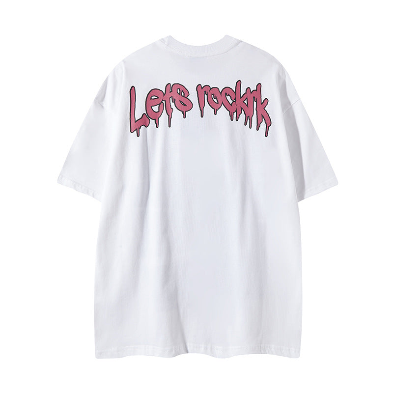 Comic Girl Print Loose Fit T-Shirt for Men