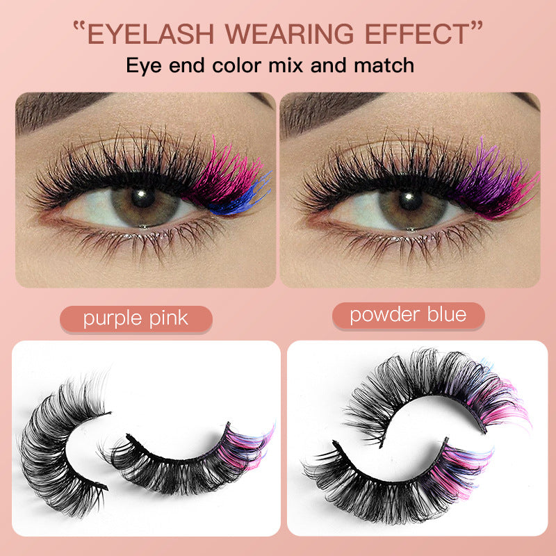 7 Pairs of Colorful Multi-Layer Thick Mink Eyelashes
