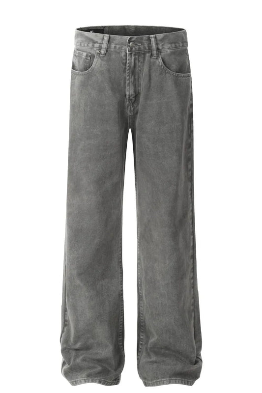 Men's Straight Leg Jeans - Harajuku Style with Pockets