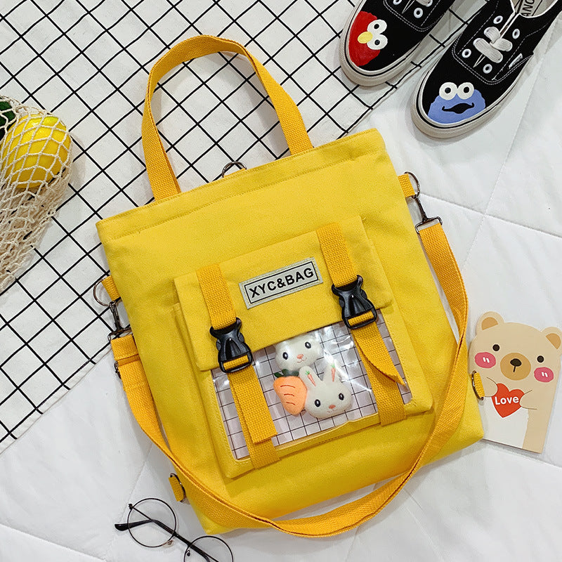 Harajuku Style Transparent Canvas Messenger Bag