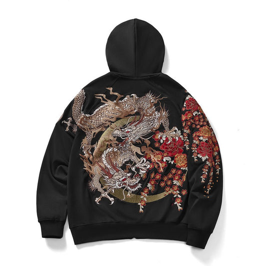 Harajuku Style Golden Chamber Hooded Cardigan Sweater