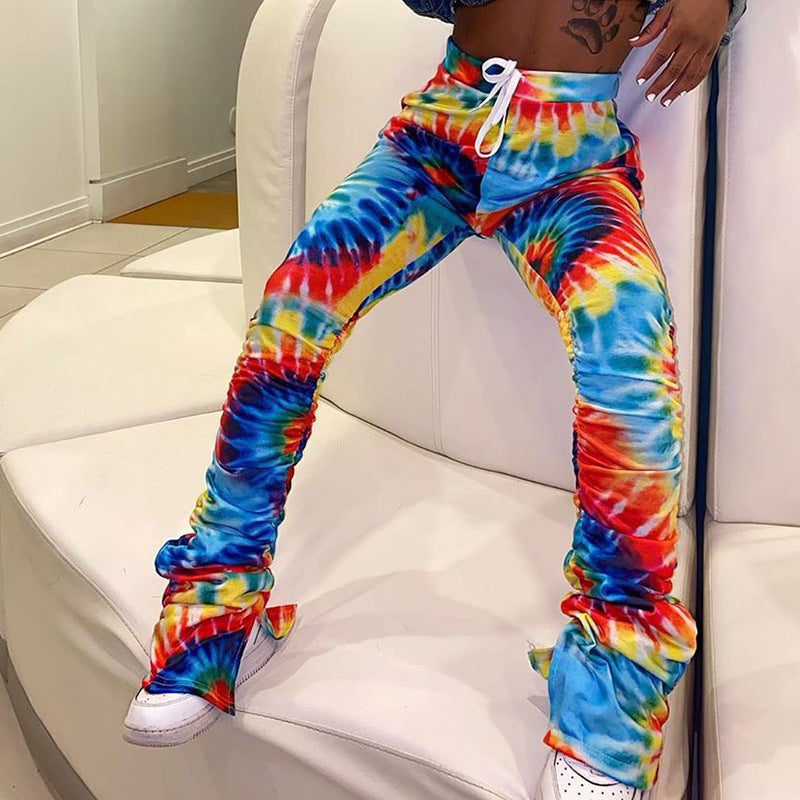 Playful Tie Dye Casual Pants for Women