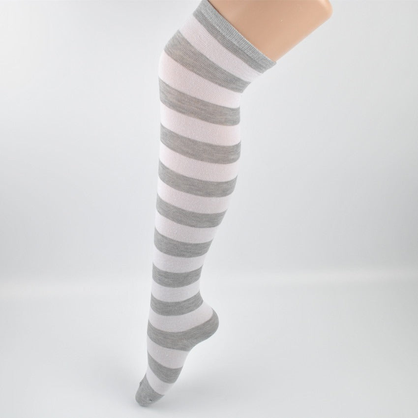 Trendy Striped Thigh High Socks