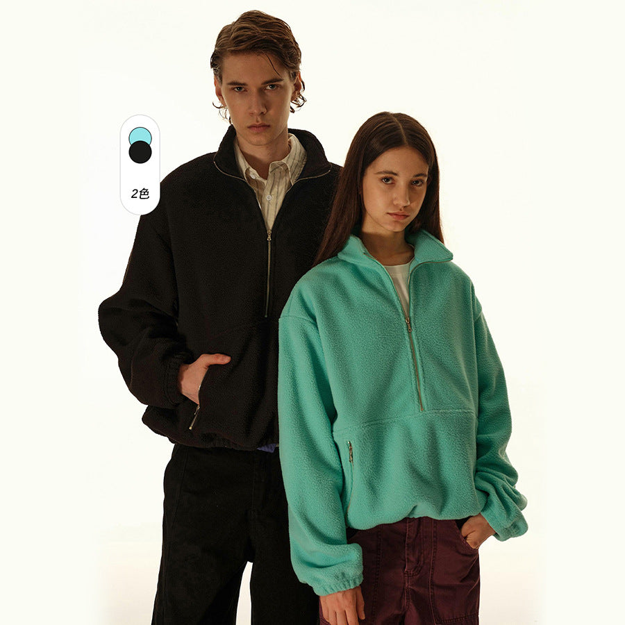 Half Zip Loose Hoodie for Unisex Casual Wear