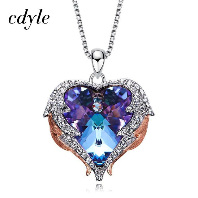 Harajuku Angel Wings Necklace with Swarovski Crystals