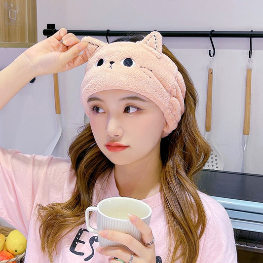 Cute Coral Velvet Bean Cat Ears Hair Ties Headband