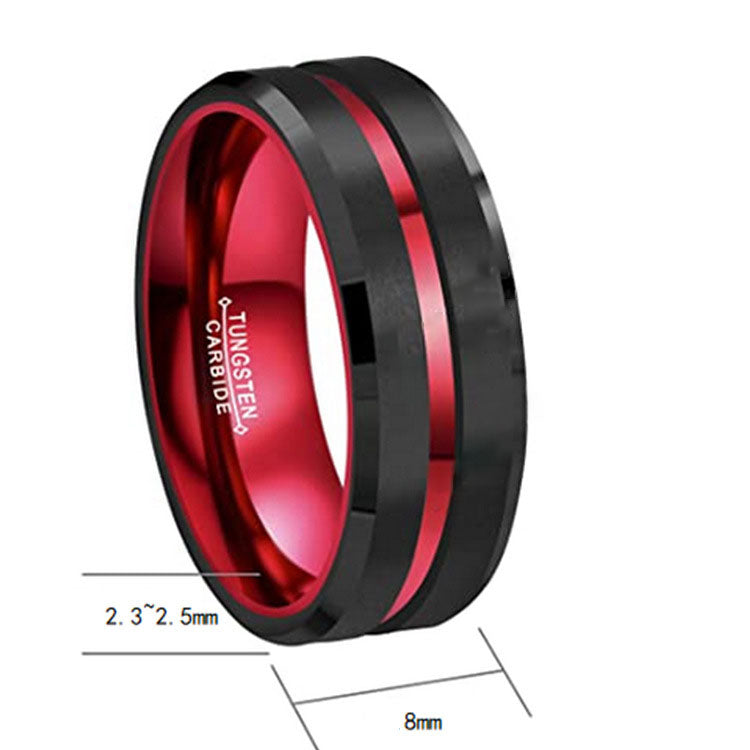 Playful Tungsten Gold & Black Dual-Color Unisex Ring