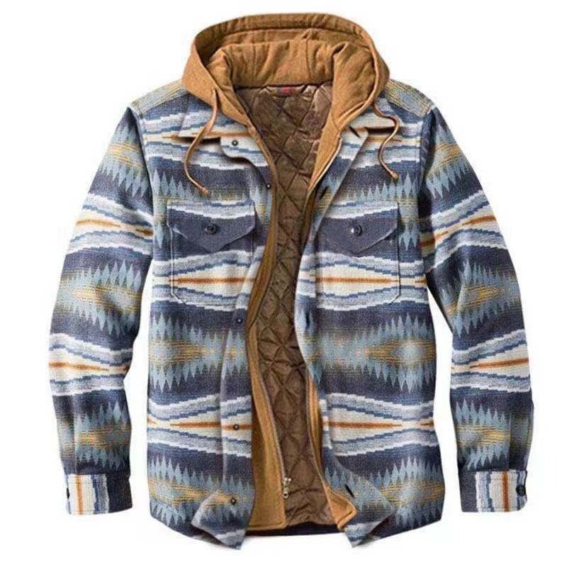 Men's Harajuku Plaid Jacket - Cotton 3D Printed Coat