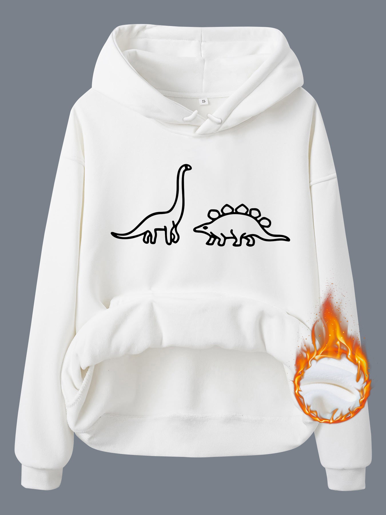 Cartoon Dinosaur Hooded Sweatshirt