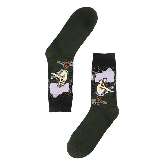 3D Retro Starry Night Art Socks – Unisex Funny Vintage Design