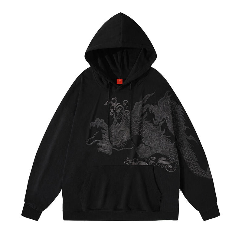 Harajuku Style Embroidered Hoodie for Trendy Couples