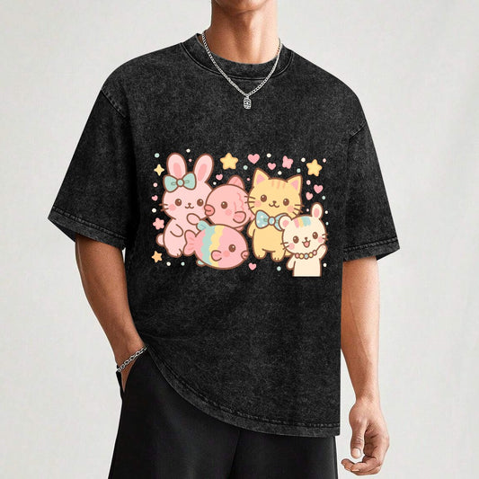 Harajuku Legends Group Photo Vintage Wash Off Shoulder Tee
