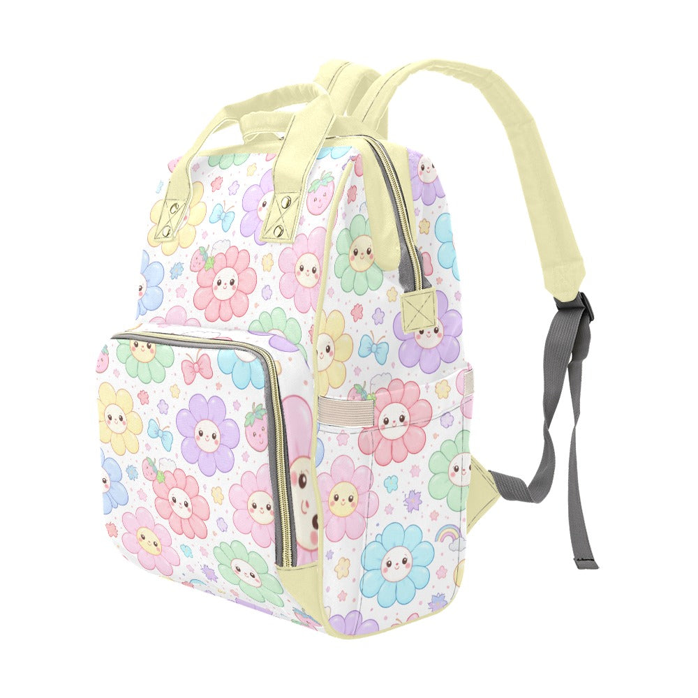 Pastel Harajuku Floral Pattern Multi-Function Backpack