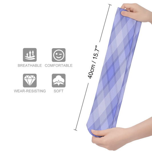 Light Blue Plaid Breathable Socks