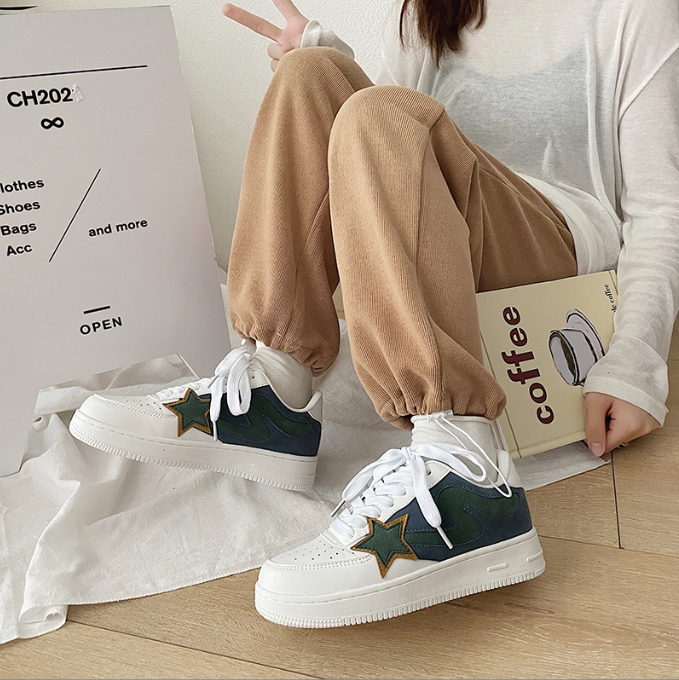 Harajuku Style Couples Thick Sole Low Top Sneakers