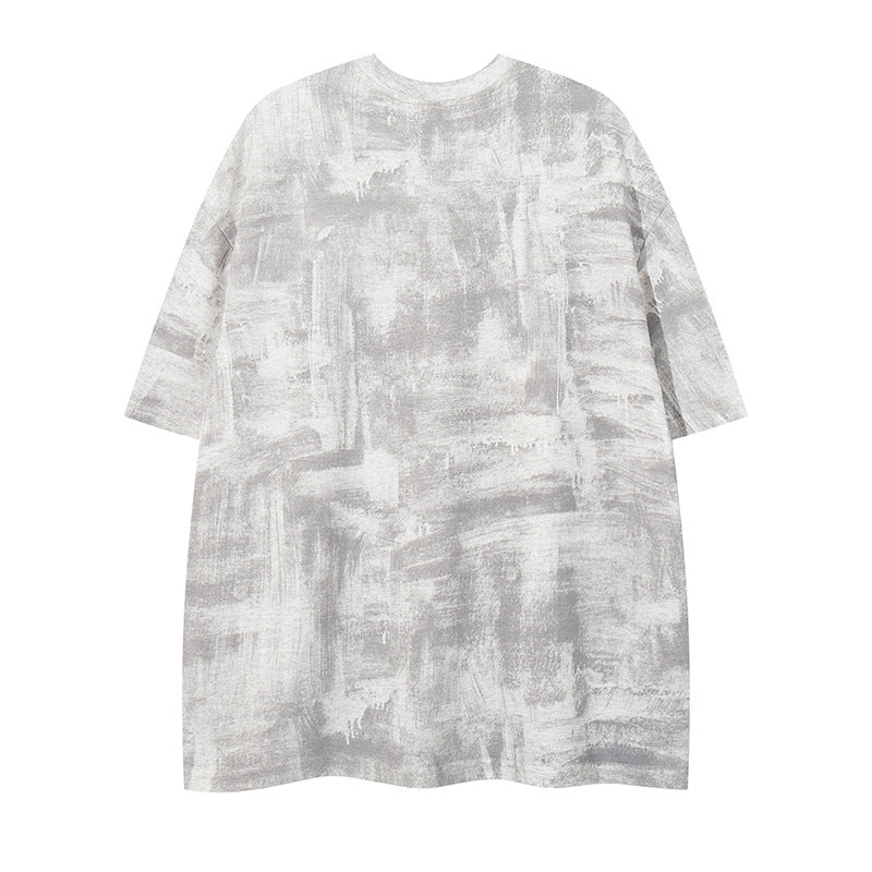 Unique Design Letter Print Crew Neck T-Shirt