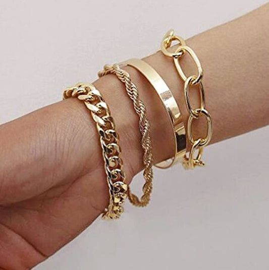 Harajuku Alloy Cuban Bracelet - Hip Hop Punk Jewelry