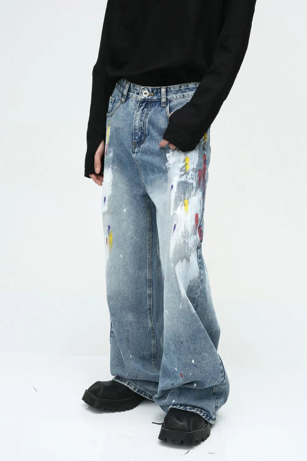 Playful Painting Jeans with Pockets
